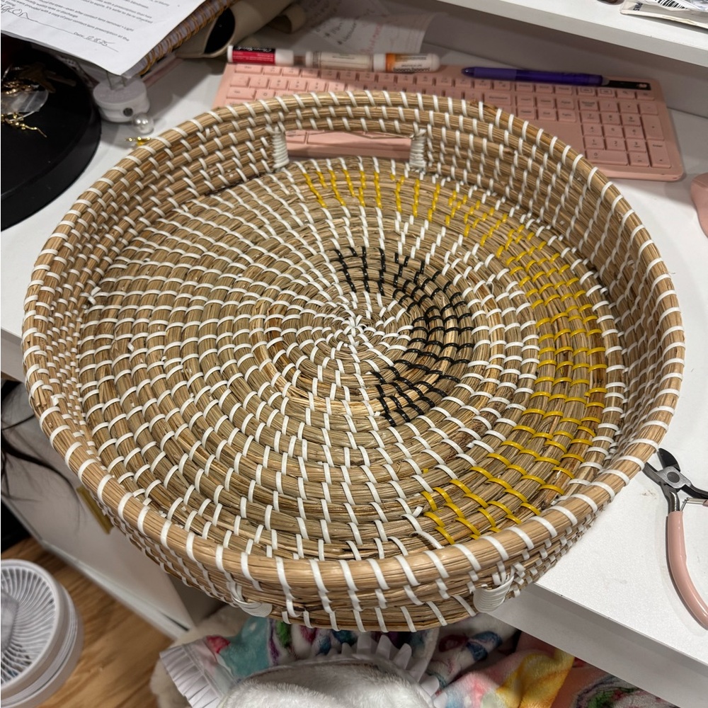 Handwoven Multicolor Basket Tray